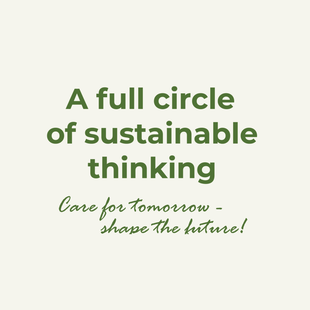 Full circle og motte fra Lübech living. A full circle of sustainable thinking, care for tomorrow - shape the future